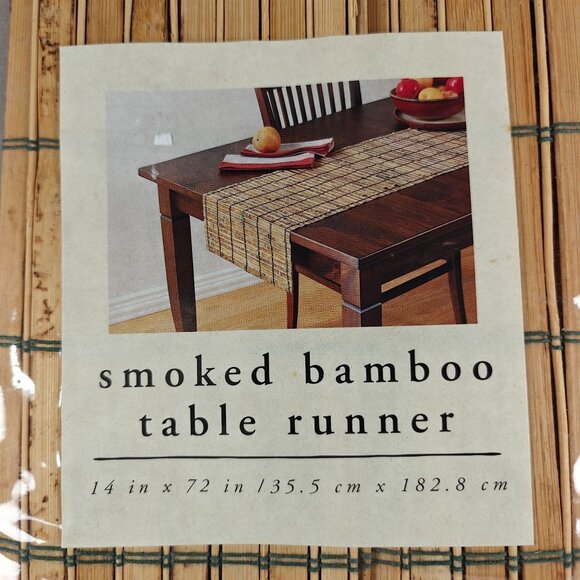 Vintage Bamboo Table Runner 14x72 By Pier 1 Boho Coastal Decor NEW - Picture 2 of 4